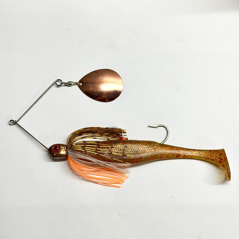 antique kentucky rew wing fishing lure Kentucky Bait Co Gold Scale Red Wings Flutter Fish Lure In Box main image 1